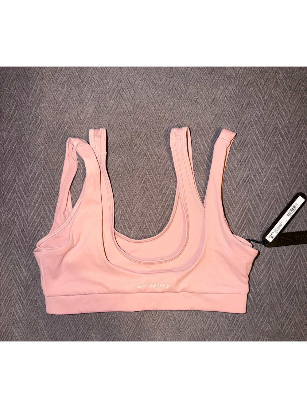 Nike x SKIMS Matte Double Strap Scoop Bra in Himalayan Pink, Size S